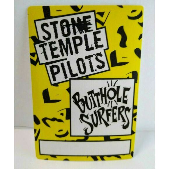 Stone Temple Pilots Butthole Surfers Backstage Pass Original Vintage 1993 Yellow - Picture 1 of 2